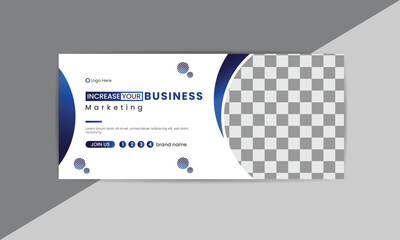 Digital marketing business facebook social cover photo or web banner ad design template
