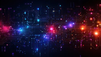 Fototapeta premium Abstract circuit board glowing futuristic background