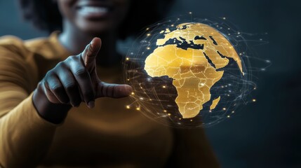 Interactive engagement with africa's future global tech conference digital environment close-up perspective