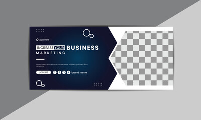 Modern marketing business facebook cover, banner design or social media cover photo template
