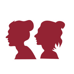 Female and male faces portraits
