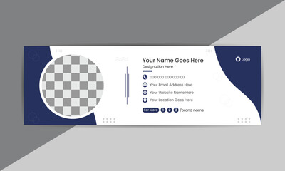 Email signature design or electronic mail sign template for email marketing