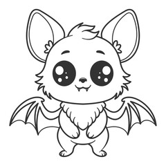 Cute bat animal image design, for coloring