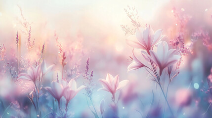 A dreamy floral background featuring pink and lavender flowers, perfect for romantic events, weddings, or spring-themed designs, enhancing any whimsical project.