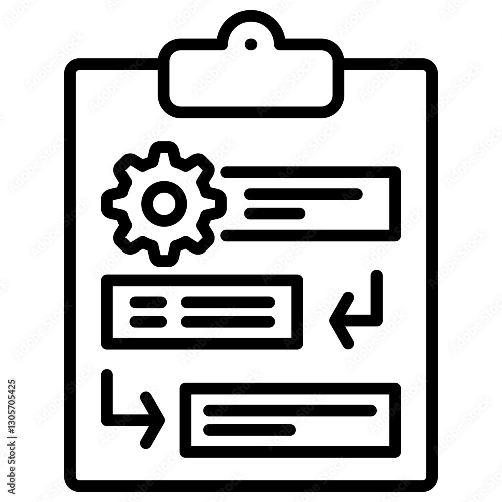 Poster workflow line icon