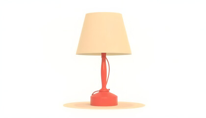 Obraz premium Elegant vector table lamp with shade, designed in pastel colors, on white background. 