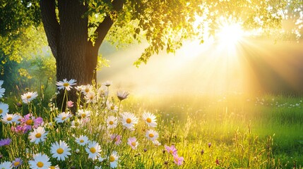 Obraz premium Divine Dawn: Nature's Embrace. Perfect for religious or spiritual themes, inspirational content, nature photography, meditation guides, faith-based campaigns, and religious organization websites