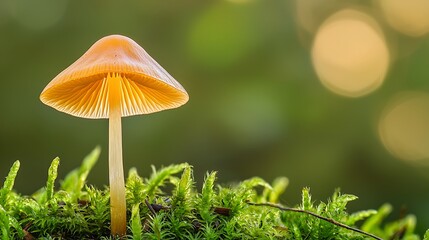 Fototapeta premium Orange Mushroom in Mossy Forest