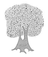 Wood in different colors green yellow geometry pointillism