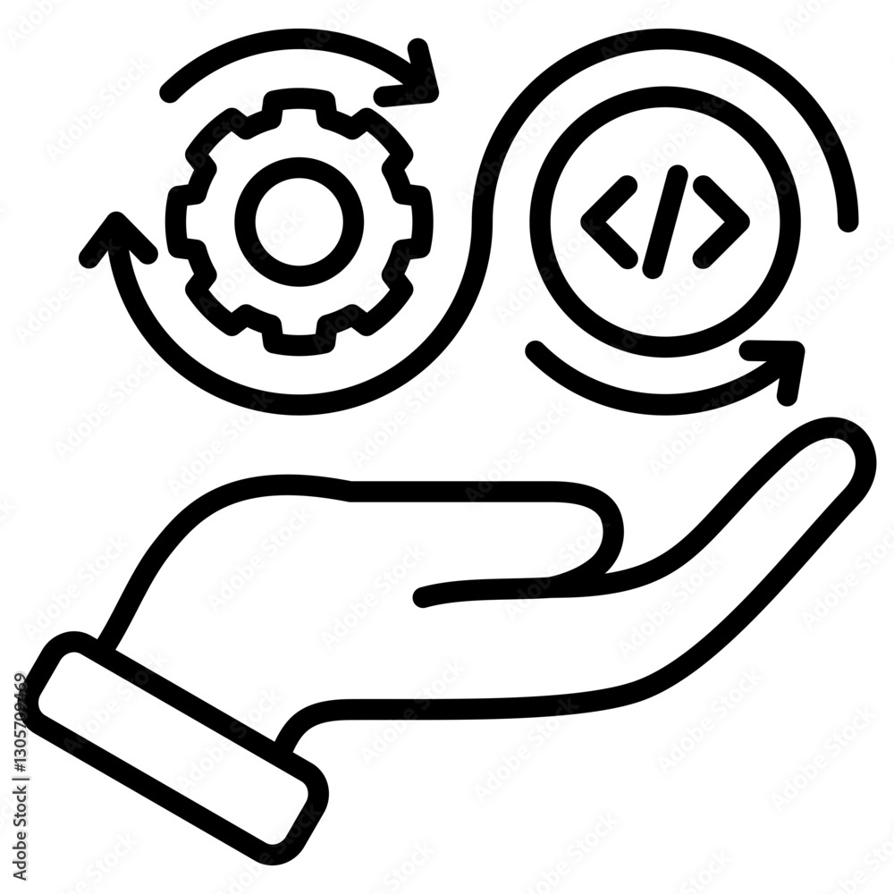 Poster continuous line icon