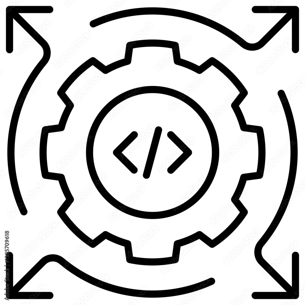 Poster devops line icon