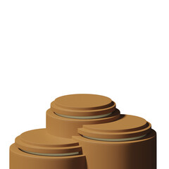 3d rendering realistic minimal cylinder shape geometric light brown podium for product showcase and advertisement autumn season theme