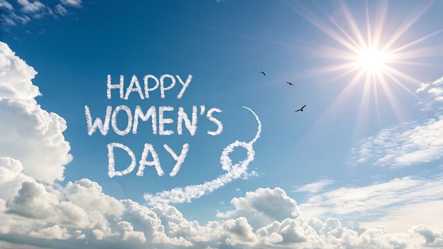Skywriting "Happy Women&rsquo;s Day" with a Clear Blue Sky