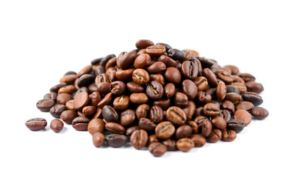 Obraz premium a pile of roasted coffee beans ready to be brewed, perfect for a morning pick-me-up or an afternoon treat