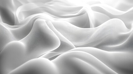 Fototapeta premium Soft white fabric folds, studio shot. Possible use textile catalog, fashion design