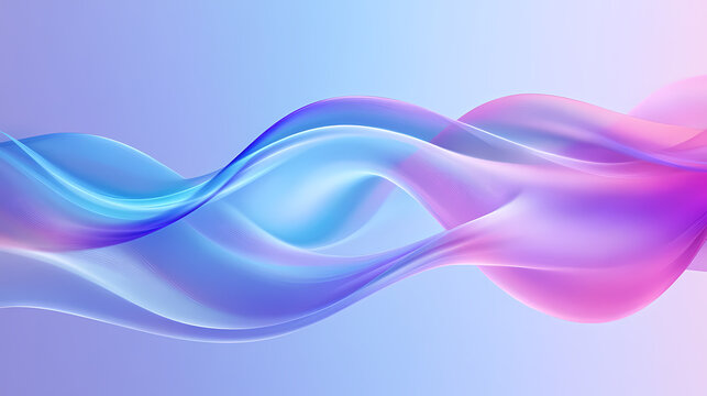 A vibrant abstract image showcasing colorful waves of light in purple, blue, and pink, creating a dynamic, fluid visual effect. Ethereal - Clouds. Illustration