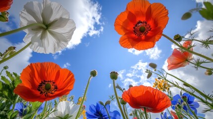 Obraz premium Beautiful colorful wild flowers in Spring.