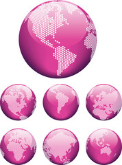 Globe icon set modern illustration vector art