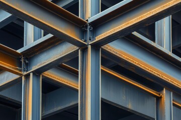 Obraz premium A detailed view of a metallic structure featuring an integrated clock mechanism.