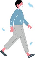 Vector illustration Flat character using mask