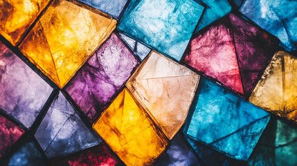 colorful crystal with intricate facets and vibrant reflections, creating a dazzling and modern effect, symbolizing clarity, energy, and the beauty of nature