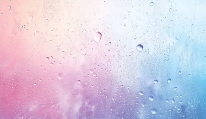 Fototapeta premium Abstract pastel-colored background with water droplets on glass.