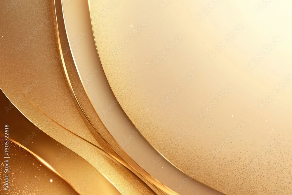 Poster this abstract design showcases a stunning golden gradient with elegant curves and shiny textures, cr