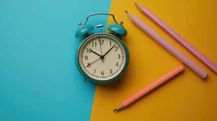Writing note showing Elevator Pitch. Business concept for A persuasive sales pitch Brief speech about the product Striped paper sheet note pencil vintage alarm clock colored background