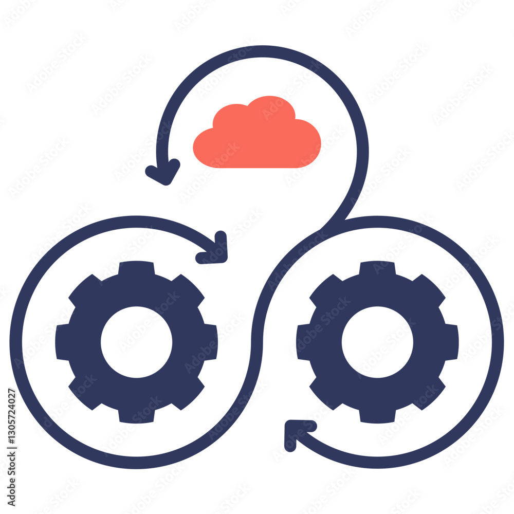 Poster devops mixed icon