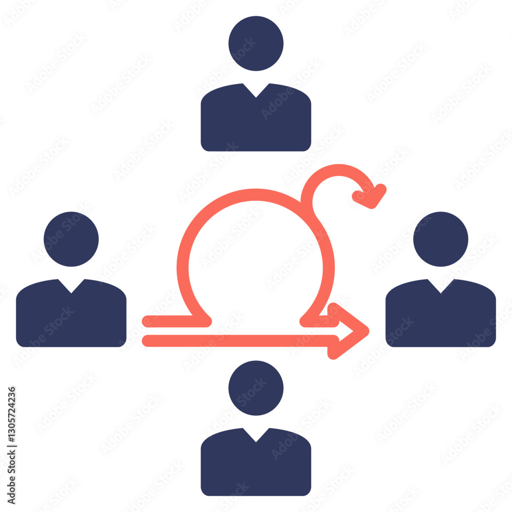 Poster agile team mixed icon