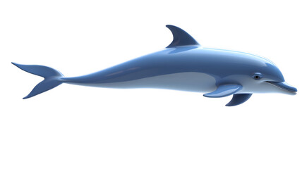 Obraz premium Cartoon Dolphin, 3D Render, Aquatic Animal, Ocean Mammal, Sea Creature, Wildlife Illustration,