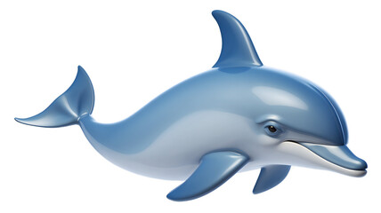 Fototapeta premium Cartoon Dolphin, 3D Render, Aquatic Mammal, Ocean Animal, Cute Dolphin Illustration, Sea Creatu