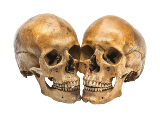 Exploring human anatomy skull analysis museum exhibit educational display science environment view isolated on transparent background