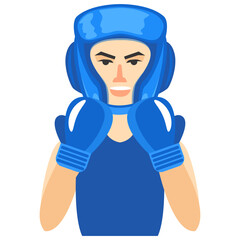 Illustration of a Boxer in Blue Gear