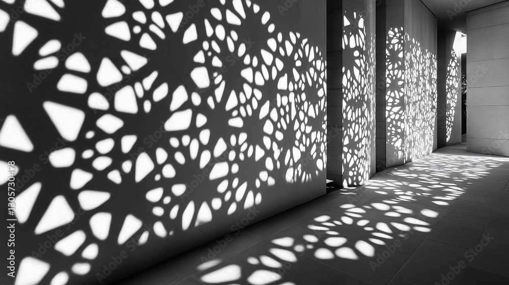 Aufkleber abstract light and shadow patterns on a wall.