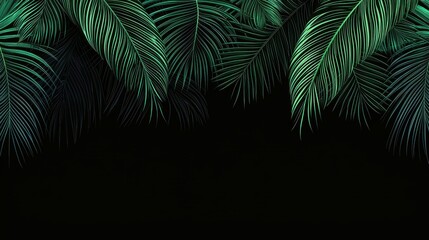 Lush green palm leaves tropical forest nature photography exotic environment close-up viewpoint serenity concept