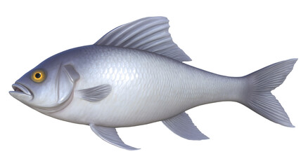Obraz premium Digital rendering of a silvery fish, aquatic animal, underwater creature, marine life, detailed