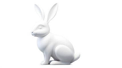 Obraz premium Elegant White Rabbit Sculpture in Minimalist Design for Artistic and Decorative Purposes