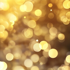 Fototapeta premium Blurred golden light circles glow in a dreamy, ethereal background