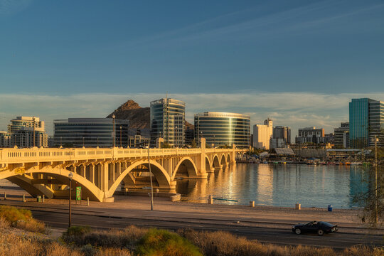 Tempe Town Lake and the Mill Avenue Bridges