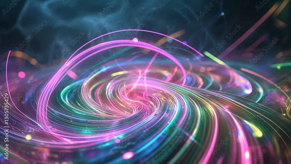 Aufkleber colorful swirling light patterns create a vibrant abstract visual in a dark atmosphere