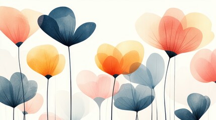 Vibrant floral art vector design for wallpapers and posters. Handdrawn watercolors bring elegance to cards and banners.