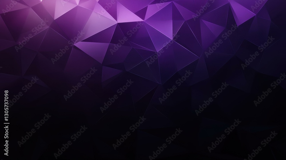Poster deep purple geometric backdrop with multicolored hexagonal patterns creates a modern, clean, and viv