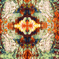 Ember marbled symmetry pattern. Seamless, warm and intricate design with a fluid marble and ember-like effect. Perfect for fabric, prints, & more.