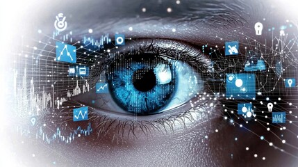 Exploring digital innovation in technology the eye of vision data visualization futuristic environment