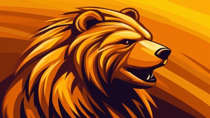 A playful bear cartoon logo in vector style, designed with a clean background for a fresh and modern look.