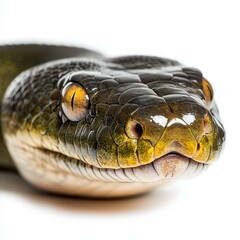 Fototapeta premium Explore the enchanting beauty of an anaconda, showcasing its rich colors and unique textures that captivate nature lovers.