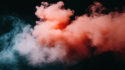 Vibrant Clouds of Smoke in Red and Blue Against a Dark Background for Creative Visuals