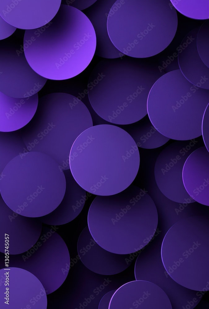 Poster abstract background of layered circles in rich purple shades creating a modern and stylish aesthetic