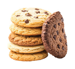 Baking cookies delicious chocolate chip and vanilla treats kitchen food cozy home sweet delights isolated on transparent background